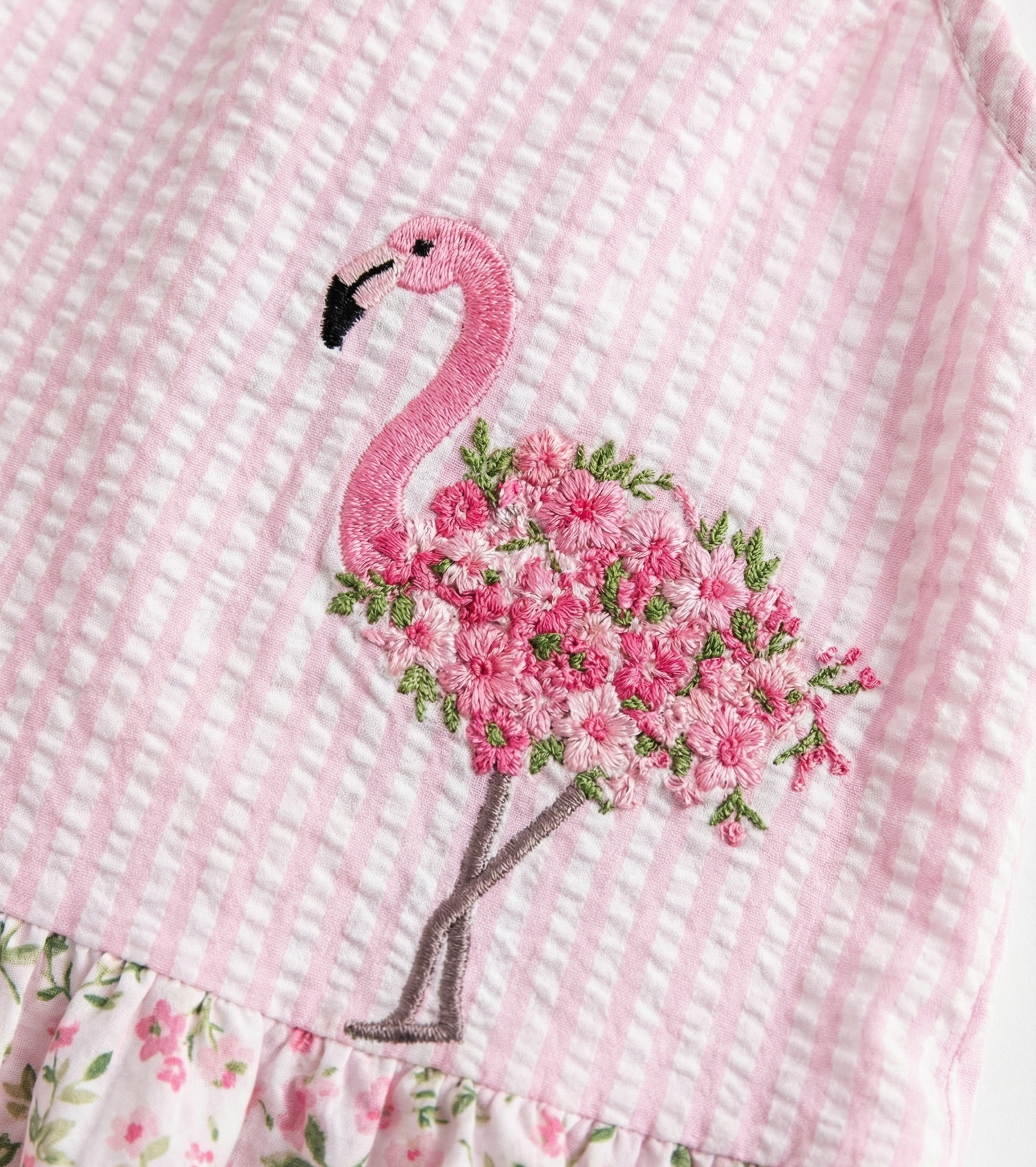 Flamingo Seersucker Short Set