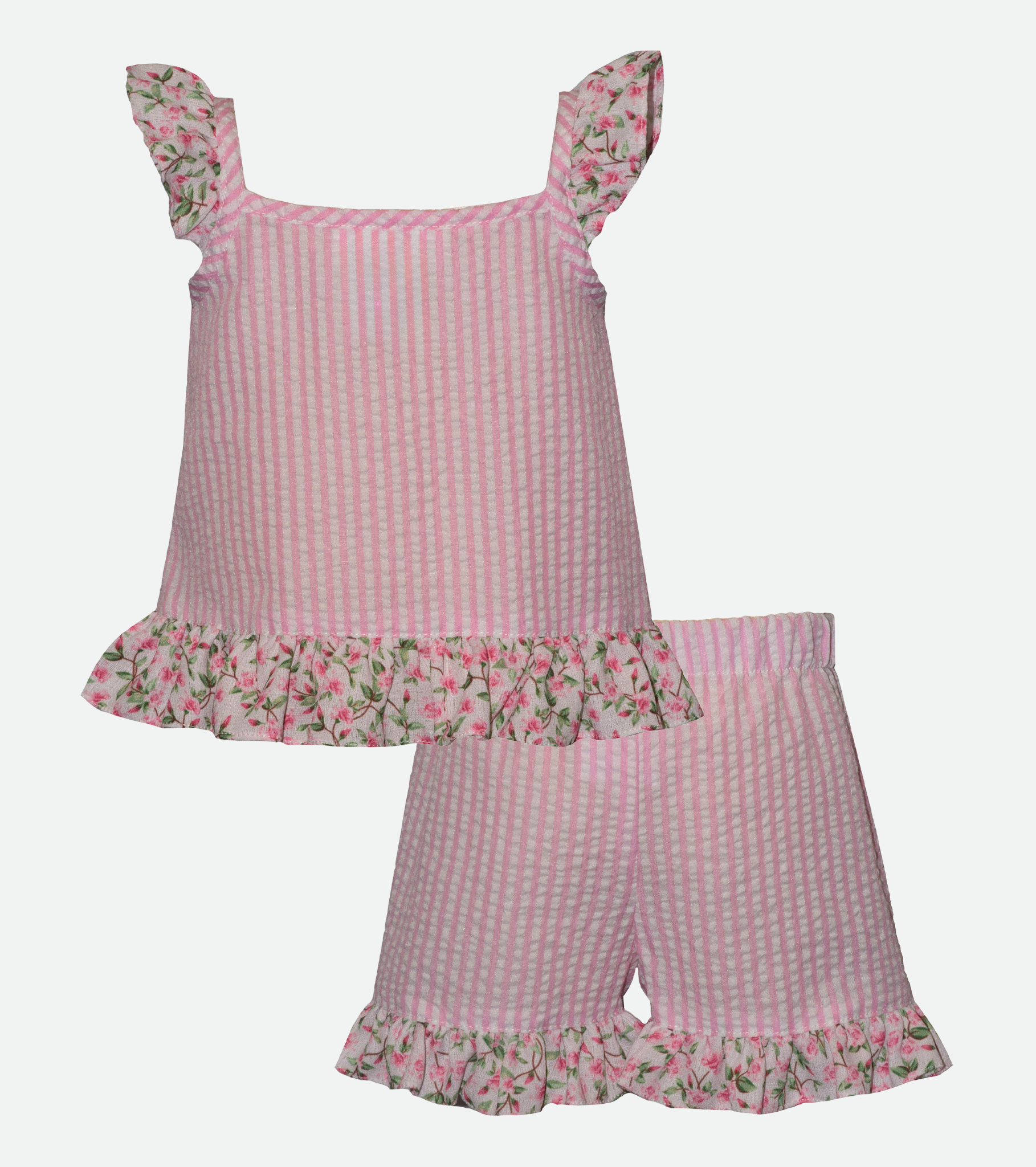 Flamingo Seersucker Short Set