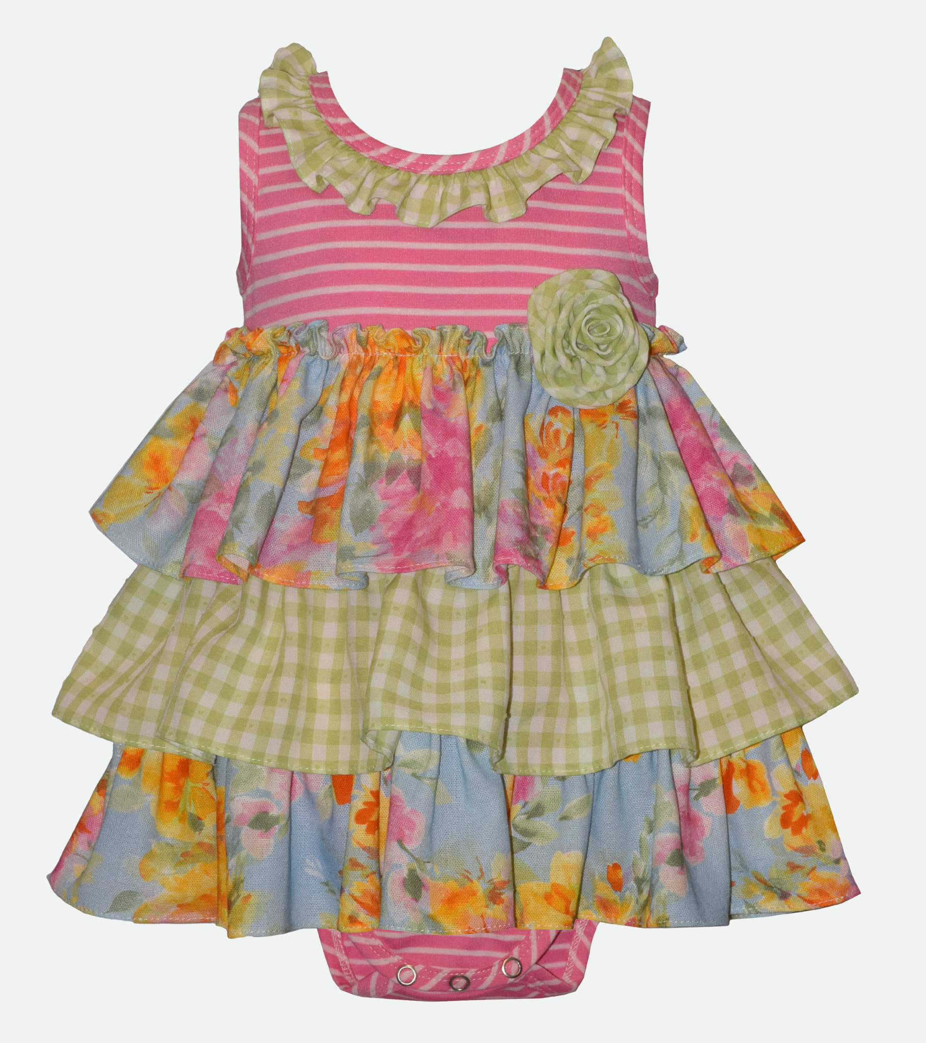 Mixed Print Floral Bubble