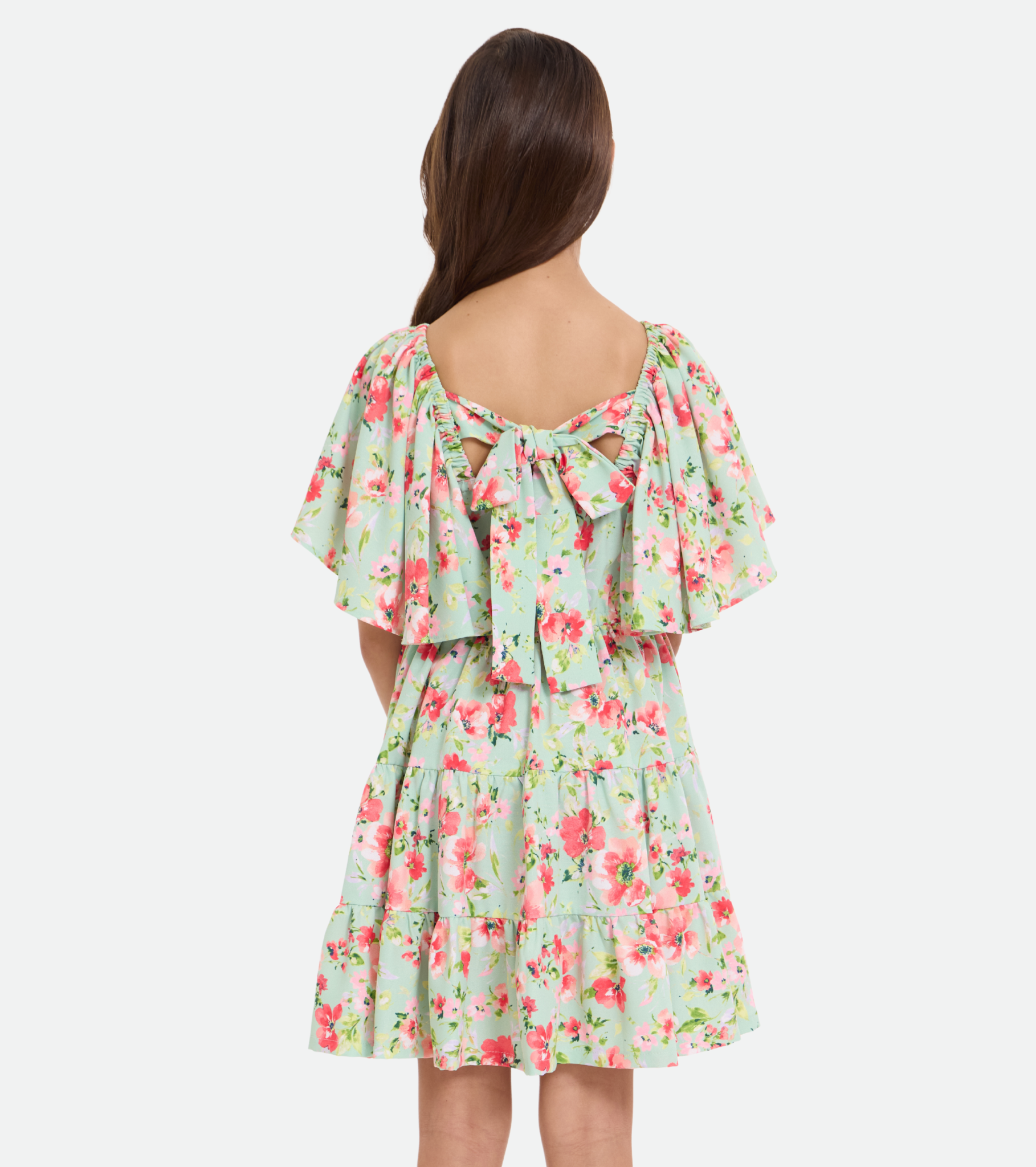 Kaylee Floral Butterfly Sleeve Dress