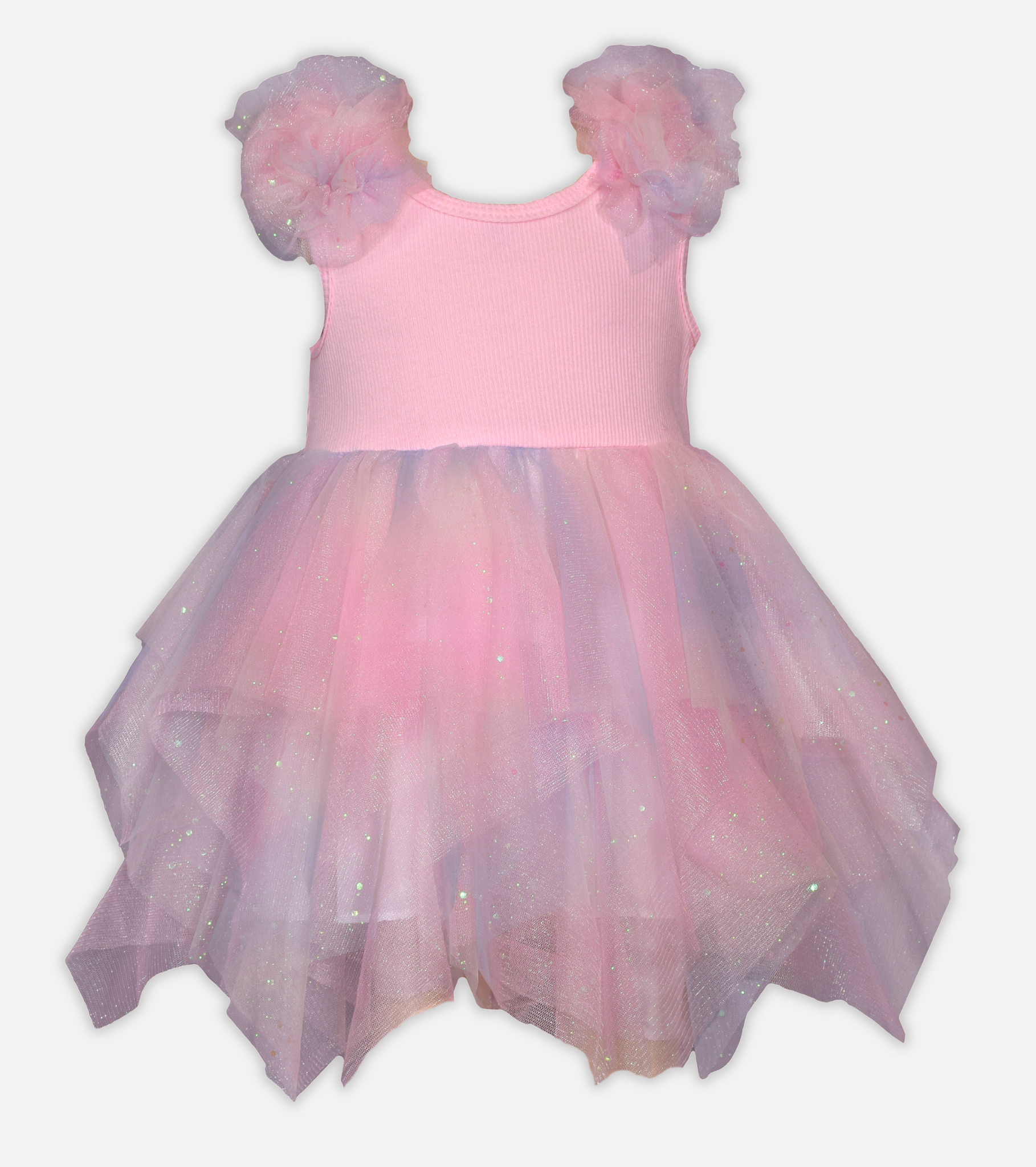 Sasha Rainbow Mesh Party Dress