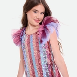 Alexa Sequin Striped Party Dress - Image 