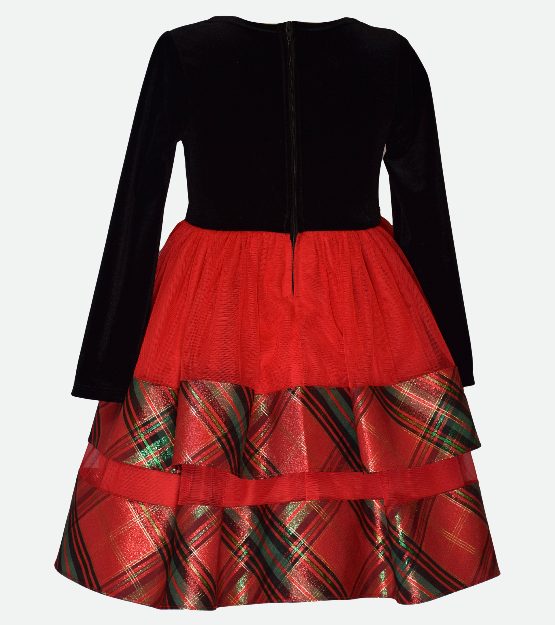 Eliza Tiered Plaid Party Dress