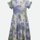 Chloe Tie-Dye Dress with Scrunchies - Image 