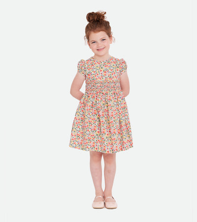 Little Girls Floral Dress Girls Smocked Sundress 