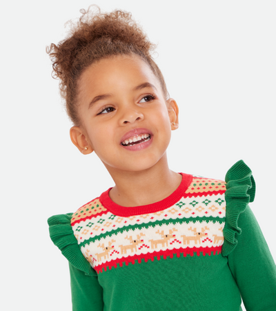 Holiday Reindeer Sweater and Skirt Set