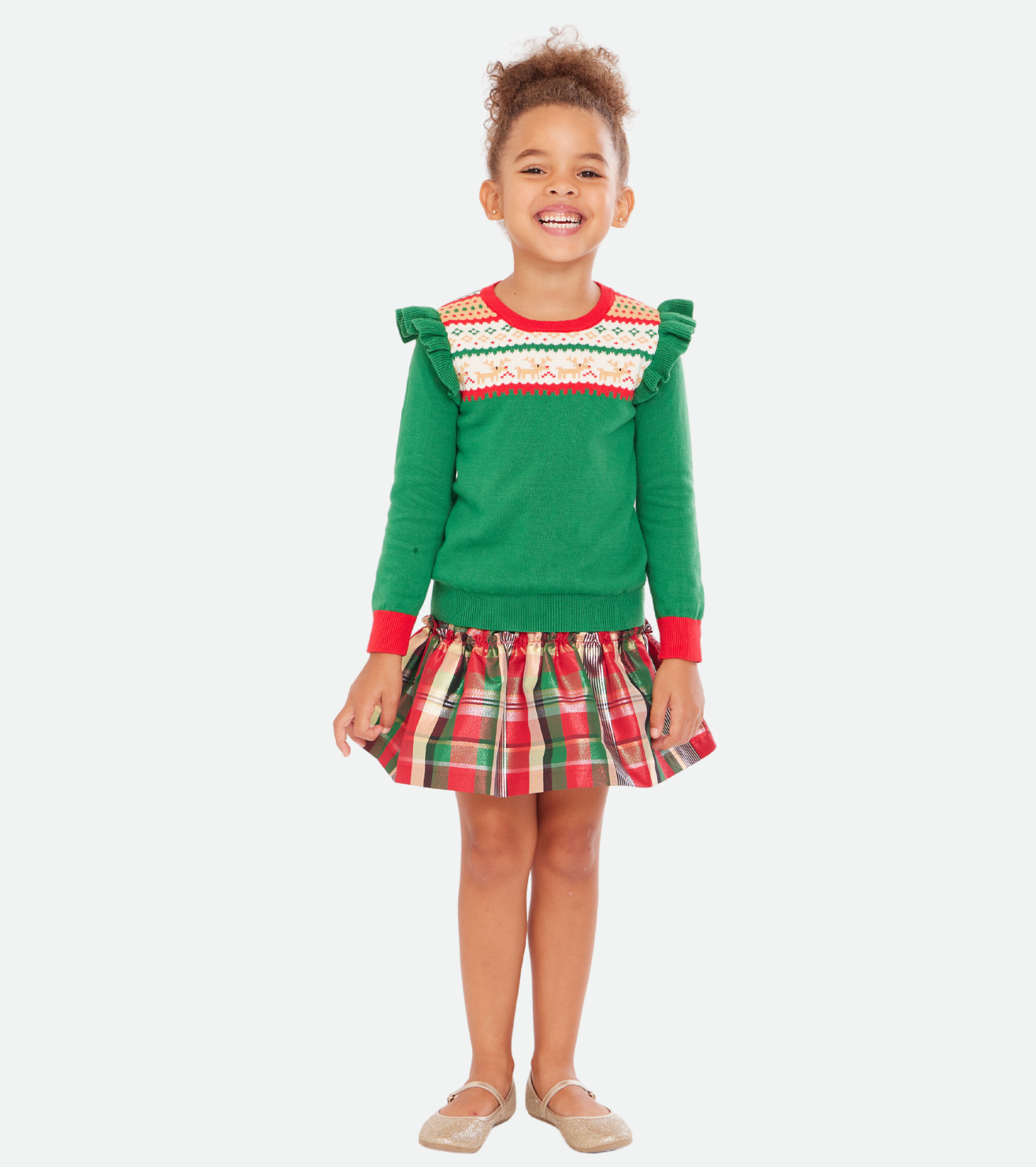 Holiday Reindeer Sweater and Skirt Set - Bonnie Jean