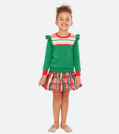 Holiday Reindeer Sweater and Skirt Set