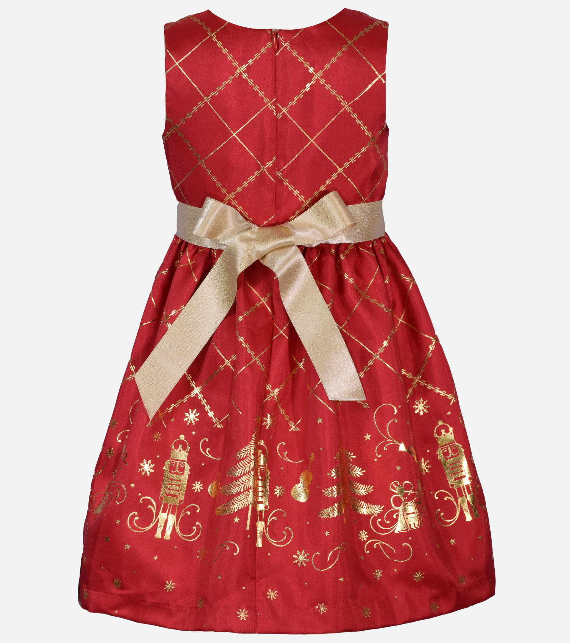 Bonnie Jean Delia Nutcracker Print Dress with Cardigan 16 Red