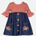 Maggie Embroidered Denim Dress - Image 