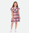 Evie Plaid Flutter Sleeve Dress