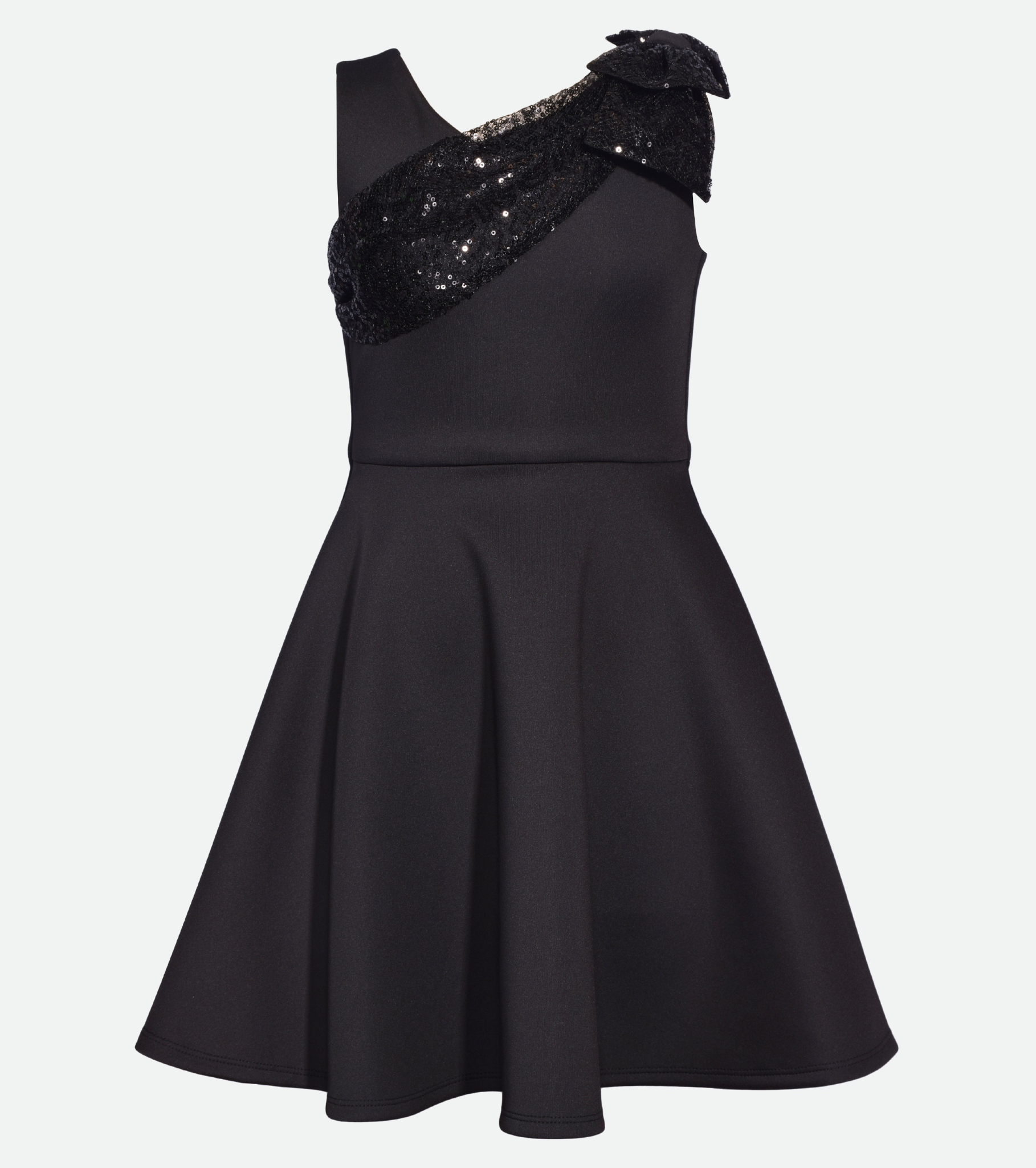 tween girls black party dress with bow