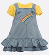 baby girl denim dress with rainbow embroidery 
