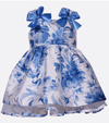 Matching sister dresses blue floral party dress baby girls