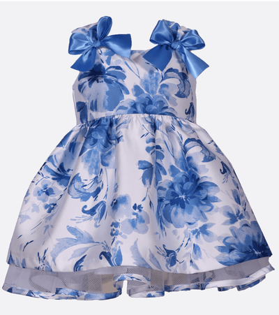 Matching sister dresses blue floral party dress baby girls