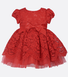 Christmas dresses for girls in red with lace and tulle skirt