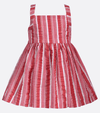 baby girls red striped dress set matching panty candy stripe ruffle