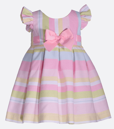 baby girls striped linen dress for Easter