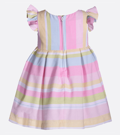 baby girls striped linen dress for Easter