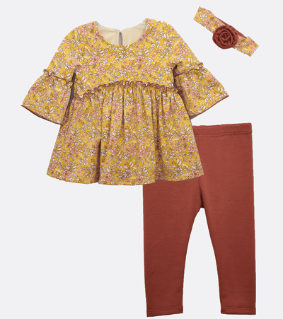 Mustard and Cinnamon legging set for girls