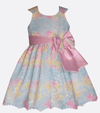 Rainbow little girls lace party dress