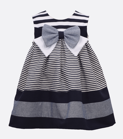 Striped nautical dress for baby girls