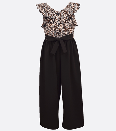 Tween girls cheetah jumpsuit
