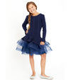 Bonnie Jean Navy sweater tutu dress