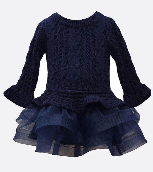 Girls navy sweater dress hot sale