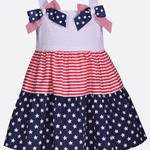 Betsy Americana Mixed Print Dress - Image 