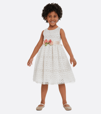baby girls party dress in white lace 