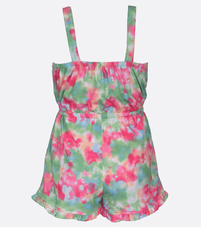 tween girls romper  tie dye cut out knit romper