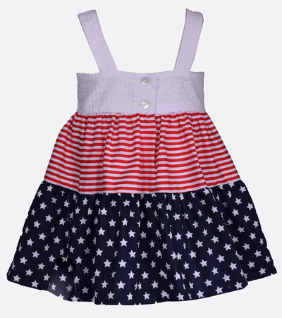 Baby girls dress patriotic dress 4th of july americana american flag print