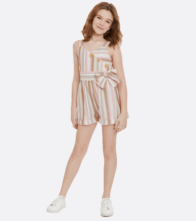 tween girls romper striped pink romper