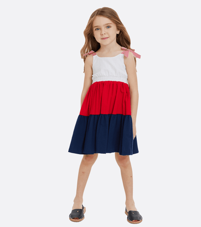 little girls patriotic sundress seersucker 4th of july