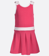 little girls pink sporty dress with pleated tennis skirt