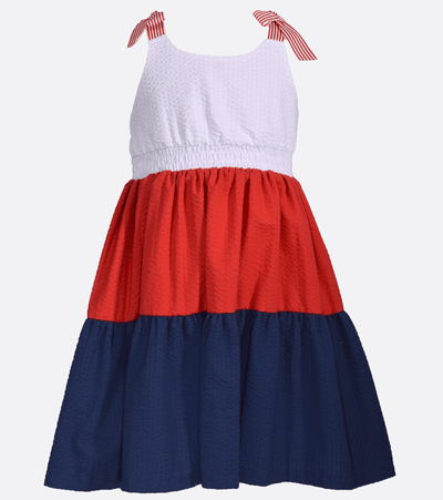 little girls patriotic sundress seersucker 4th of july