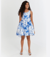 tween girl big girls blue floral party dress