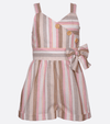 tween girls romper striped pink romper