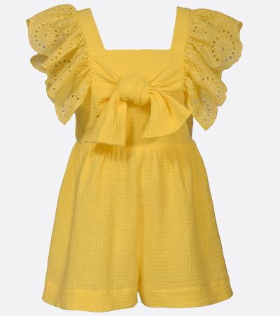 Tween girls romper matching sister outfits tween girls ruffle yellow eyelet romper